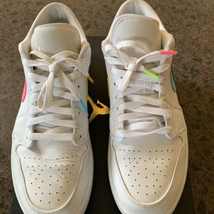 Air Jordan 1 Low White Multicolor Swoosh